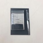 Carti si Birotica - Birotica - Instrumente de scris - Pixuri si stilouri - Set de Pix si Port Card, Metal, Piele Ecologica, Negru, 16*10 cm - Infinity.ro