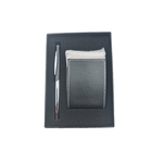Carti si Birotica - Birotica - Instrumente de scris - Pixuri si stilouri - Set de Pix si Port Card, Metal, Piele Ecologica, Negru, 16*10 cm - Infinity.ro