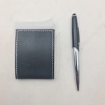 Carti si Birotica - Birotica - Instrumente de scris - Pixuri si stilouri - Set de Pix si Port Card, Metal, Piele Ecologica, Negru, 16*10 cm - Infinity.ro