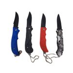 Sport si Outdoor - Camping - Cutite, bricege si accesorii - Cutite si bricege - Set 4 x cutit briceag varf ascutit, 16 cm, 60 g, albastru, rosu, gri, negru - Infinity.ro