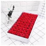 Market - Cadouri - Flori si aranjamente - Set 50 Flori de Sapun Trandafiri, Rosu, 5 cm - Infinity.ro