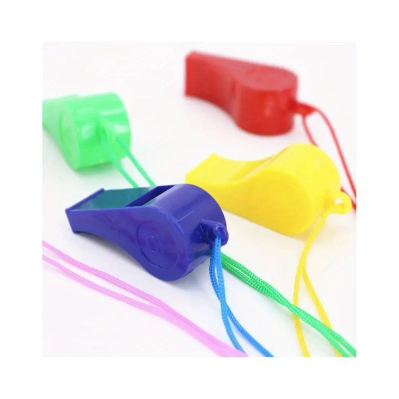 Sport si Outdoor - Accesorii si echipamente sportive - Accesorii antrenament si tabele tactice - Set 5 fluiere cu snur arbitru, Plastic, Multicolor - Infinity.ro