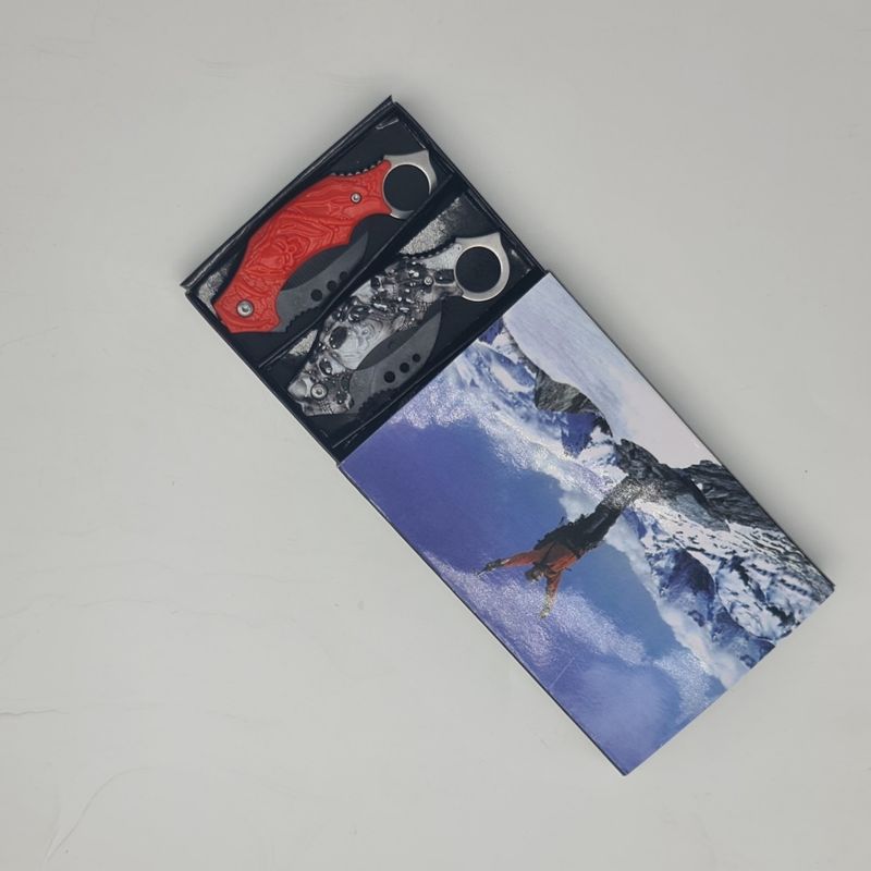 Sport si Outdoor - Camping - Cutite, bricege si accesorii - Cutite si bricege - Set 4 Cutite talon, model craniu, 13 cm - Infinity.ro