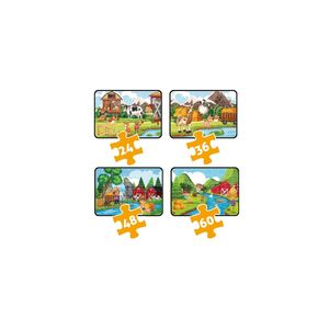 Set 4 Puzzle Viața la Ferma, De la 24 la 60 Piese, Educatie prin Joaca
