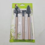 Casa si Gradina - Gradinarit si plante - Unelte gradinarit - Lopeti si unelte de sapat - Set 3 Unelte Gradinarit, Maner Lemn, Lopata, Cazma, Grebla din Aluminiu, Crem, 20 cm - Infinity.ro