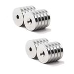Casa si Gradina - Constructii - Feronerie si accesorii - Suruburi, dibluri si accesorii uz general - Set 20 magneti foarte puternic pentru surub, gri, disc, simplu, 15 mm X 4 mm - Infinity.ro