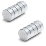 Casa si Gradina - Constructii - Feronerie si accesorii - Suruburi, dibluri si accesorii uz general - Set 10 magneti foarte puternici, gri, disc, simplu, 15 mm X 5 mm - Infinity.ro