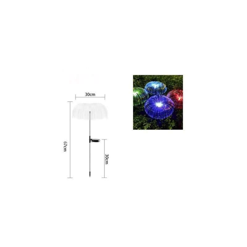 Casa si Gradina - Corpuri si surse de iluminat - Iluminat exterior - Lampi solare - Set 2 Ghirlande luminoase solare, pentru gradina, model Meduza, Led-uri colorate,70 cm - Infinity.ro