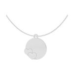 Fashion, accesorii si bijuterii - Femei - Bijuterii femei - Coliere femei - Lantisor model charm rotund cu 2 inimi - argint 925 - Infinity.ro