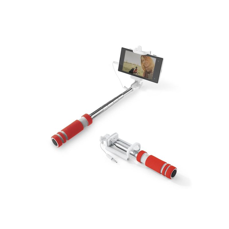 Laptop, Telefoane si Tablete - Telefoane mobile si accesorii - Accesorii Telefoane - Selfie stick-uri - Selfie stick, 78 cm, model simplu, metal, clema prindere, rosu - Infinity.ro
