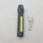 Sport si Outdoor - Camping - Articole solare camping - Lampi si lanterne camping - Lanterna de Mana, COB Led, Reglare Zoom, Cablu Usb, 14 cm, Negru - Infinity.ro