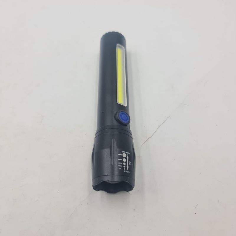 Sport si Outdoor - Camping - Articole solare camping - Lampi si lanterne camping - Lanterna de Mana, COB Led, Reglare Zoom, Cablu Usb, 14 cm, Negru - Infinity.ro