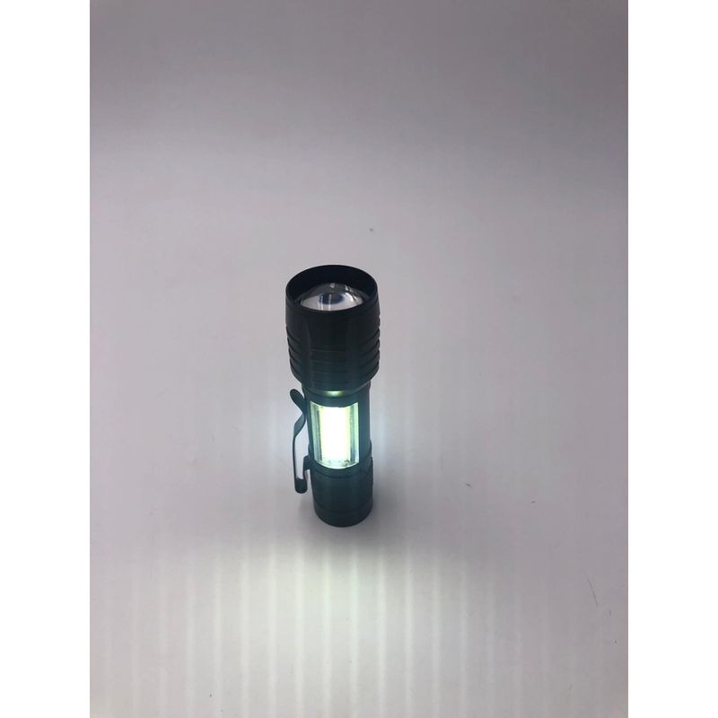 Sport si Outdoor - Camping - Articole solare camping - Lampi si lanterne camping - Lanterna cu incarcare USB, doua LEDuri, negru, reglabila, aluminiu, 13x2.5x3.5 cm - Infinity.ro