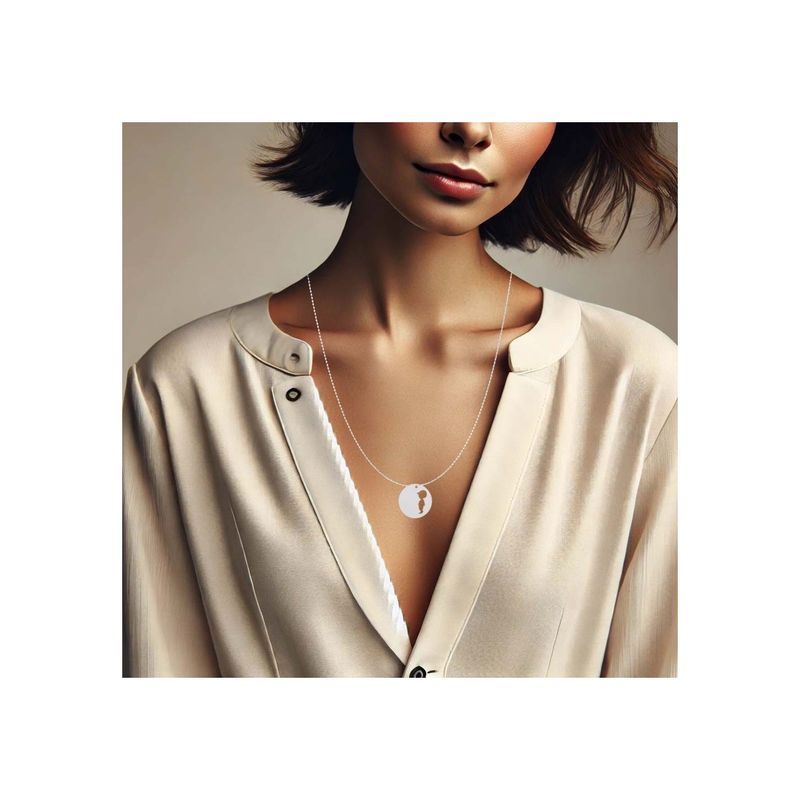 Fashion, accesorii si bijuterii - Femei - Bijuterii femei - Coliere femei - Lantisor 50 Cm, Model Charm Banut Decupat Baietel- Argint 925 - Infinity.ro