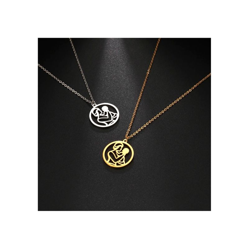 Fashion, accesorii si bijuterii - Femei - Bijuterii femei - Coliere femei - Lant cu Mama si Copilul, Transparent si Pandantiv, 45 cm - Infinity.ro