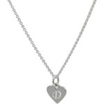 Fashion, accesorii si bijuterii - Femei - Bijuterii femei - Coliere femei - Lant argint 925, 50 cm,  si charm inima argint cu agatare inima, gravat litera A - Infinity.ro