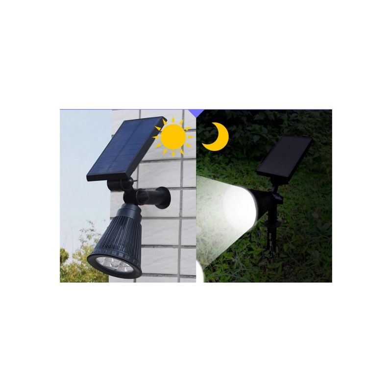 Casa si Gradina - Corpuri si surse de iluminat - Iluminat exterior - Lampi solare - Lampa Solara, Proiector cu 4 Leduri, Pentru Gradina, 2 Moduri de Iluminare, 28 cm - Infinity.ro