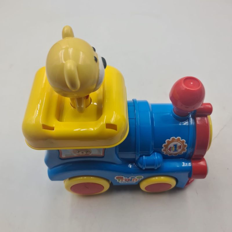 Jucarii, Copii si Bebe - Jucarii si jocuri - Vehicule si jucarii cu telecomanda - Masinute - Jucarie Trenulet Pentru Copii, Rotativa, Sunete, Multicolor, 17 cm - Infinity.ro