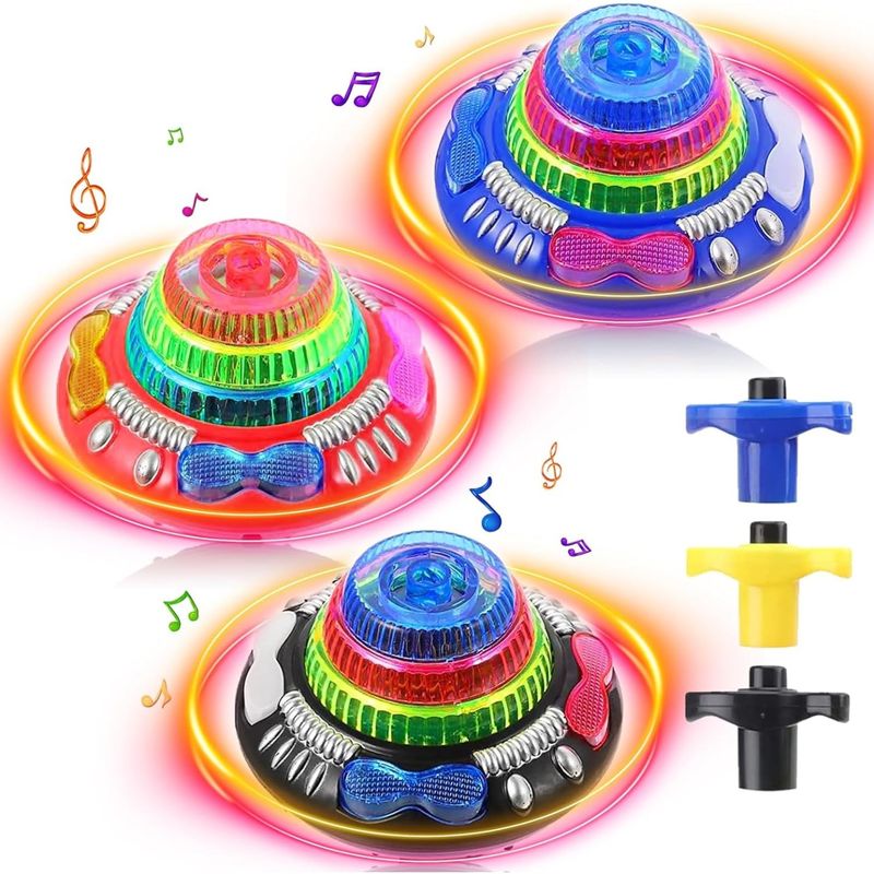 Jucarii, Copii si Bebe - Jucarii si jocuri - Jucarii & jocuri educative - Jucarii interactive - Jucarie Titirez Automat, Model top toy, Muzica, Joc de Lumini, Rosu - Infinity.ro