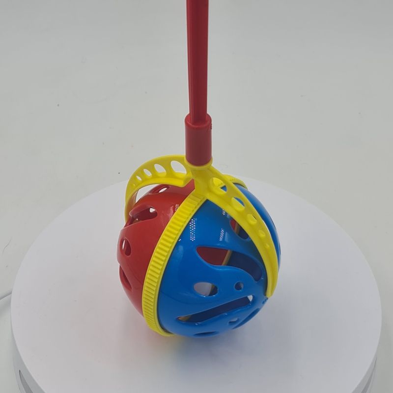 Jucarii, Copii si Bebe - Jucarii si jocuri - Jucarii bebelusi - Jucarii zornaitoare - Jucarie interactiva, minge cu maner, zornaitoare, 7 x 7 x  40 cm, albastru/rosu - Infinity.ro