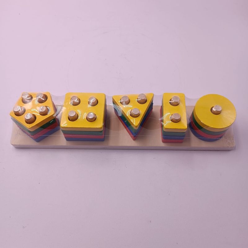 Jucarii, Copii si Bebe - Jucarii si jocuri - Jucarii & jocuri educative - Jucarii interactive - Jucarie Educativa Pentru Copii, Piese Lemn, 30 cm, Multicolor - Infinity.ro