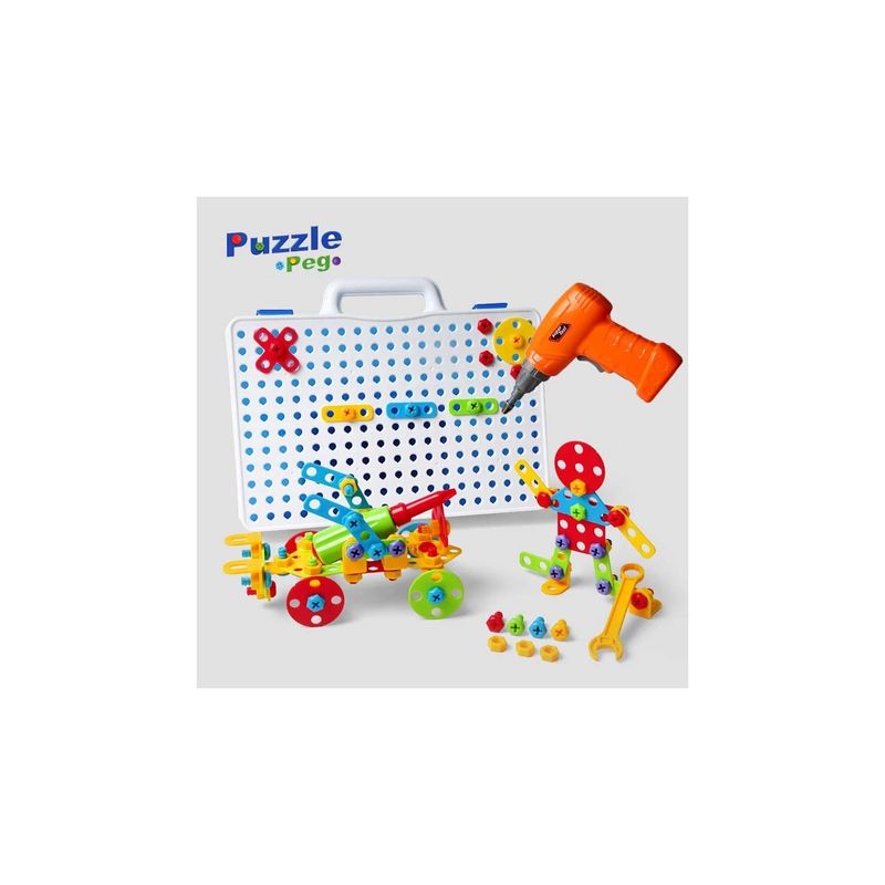 Jucarii, Copii si Bebe - Jucarii si jocuri - Jocuri si puzzle - Puzzle - Joc mozaic puzzle cu bormasina electrica de jucarie , Creativ  de constructie - Infinity.ro