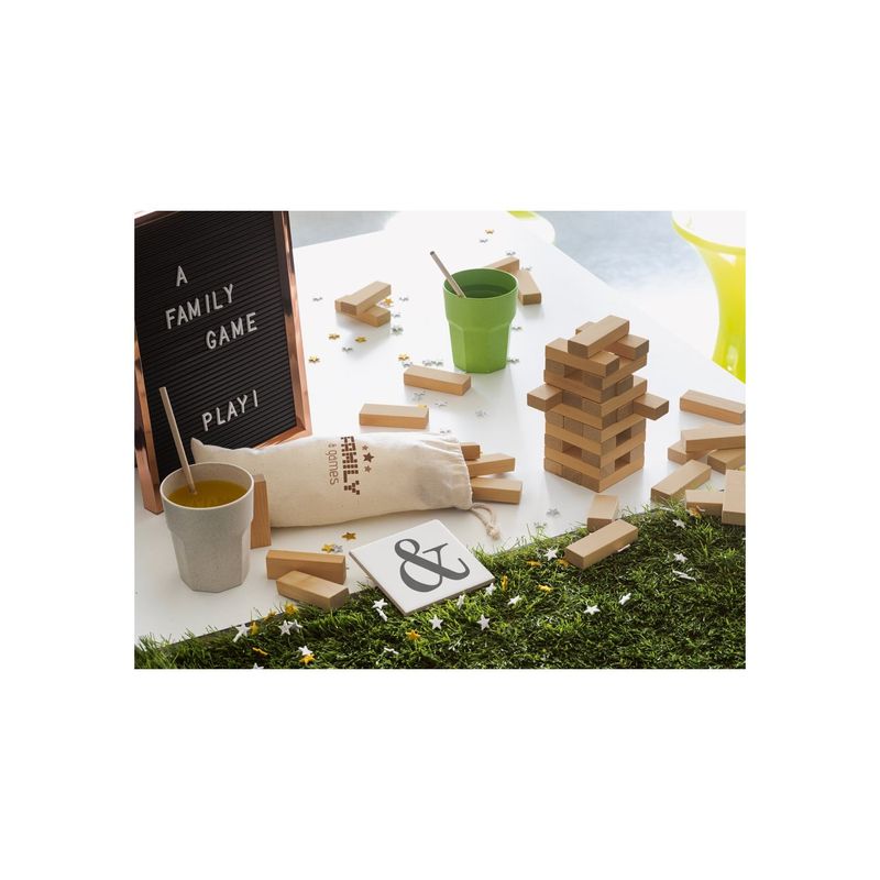 Jucarii, Copii si Bebe - Jucarii si jocuri - Jocuri si puzzle - Jocuri de societate - Jocul de lemn, 54 Piese, Sacosa Bumbac - Infinity.ro