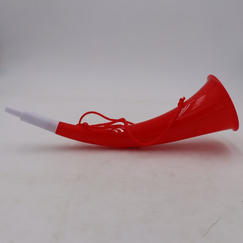 Casa si Gradina - Decoratiuni - Decoratiuni petrecere - Coifuri si suflatori - Goarna Curbata, Vuvuzela, Tip Corn, Pentru Petreceri, Evenimmente, Rosie, Varf Alb, 27 cm - Infinity.ro