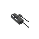 PC, gaming si accesorii - Retelistica - Hub-uri - Hub USB, 4 slot-uri, 4 butoane, 4 LED-uri, 11 x 3 x 4 cm, negru - Infinity.ro