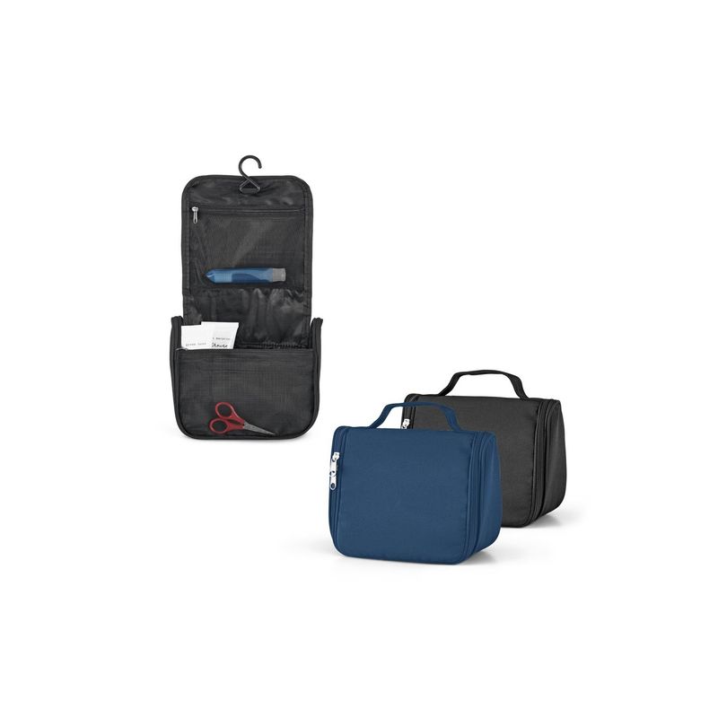 Ingrijire personala si Cosmetice - Machiaj - Portfarduri si genti cosmetice - Geanta cosmetica din microfibra cu mai multe buzunare, carlig si fermoar - Infinity.ro