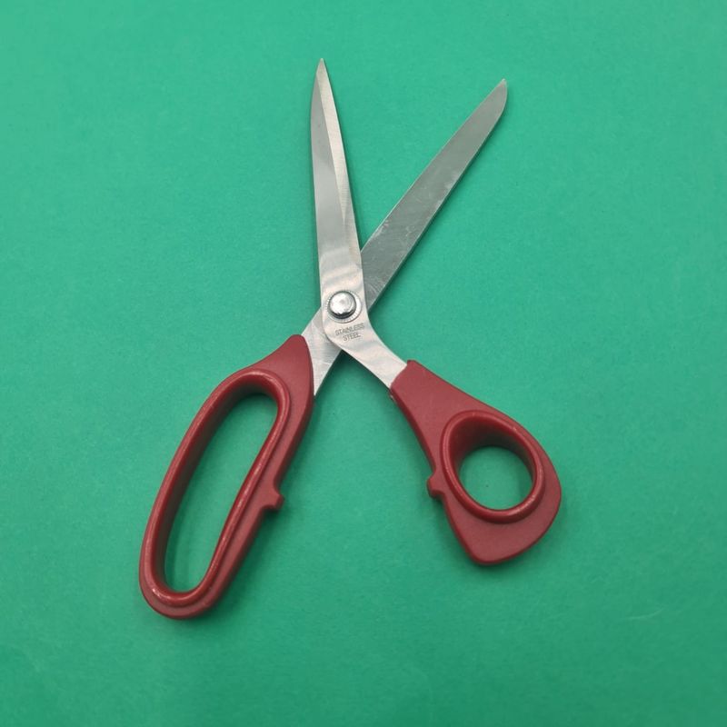 Ingrijire personala si Cosmetice - Ingrijire personala - Ingrijire par - Foarfece de tuns - Foarfeca Profesionala de Tuns, Otel Inoxidabil, Maner Curbat, 24 cm, Rosie - Infinity.ro