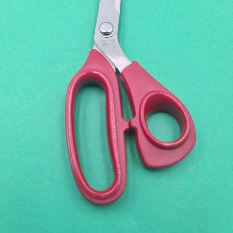 Ingrijire personala si Cosmetice - Ingrijire personala - Ingrijire par - Foarfece de tuns - Foarfeca Profesionala de Tuns, Otel Inoxidabil, Maner Curbat, 24 cm, Rosie - Infinity.ro