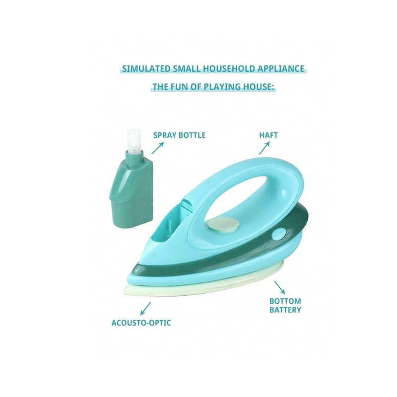 Jucarii, Copii si Bebe - Jucarii si jocuri - Jucarii de rol - Seturi de curatenie copii si accesorii - Fier de calcat de jucarie pentru copii, Plastic, Turcoaz - Infinity.ro