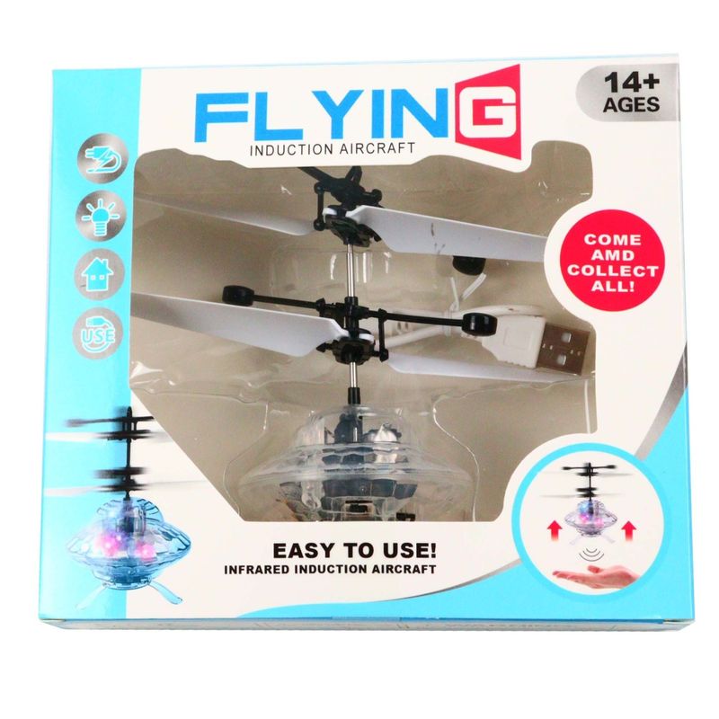 Jucarii, Copii si Bebe - Jucarii si jocuri - Vehicule si jucarii cu telecomanda - Elicoptere, avioane si nave de jucarie - Elicopter mini de jucarie, model ufo, controlabil cu mana, alb - Infinity.ro