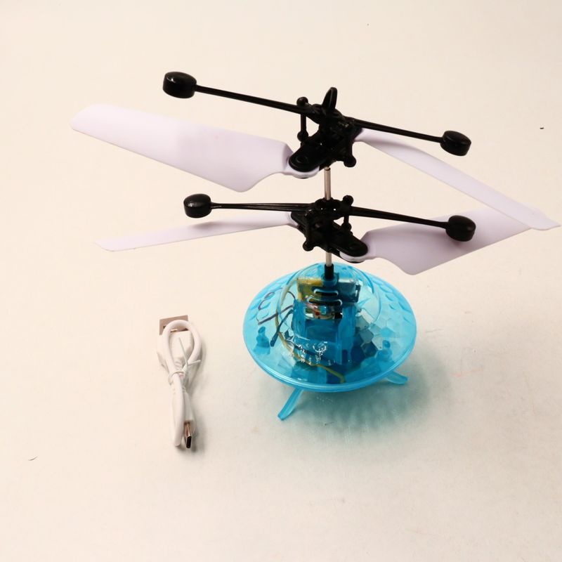 Jucarii, Copii si Bebe - Jucarii si jocuri - Vehicule si jucarii cu telecomanda - Elicoptere, avioane si nave de jucarie - Elicopter mini de jucarie, model ufo, controlabil cu mana, albastru - Infinity.ro