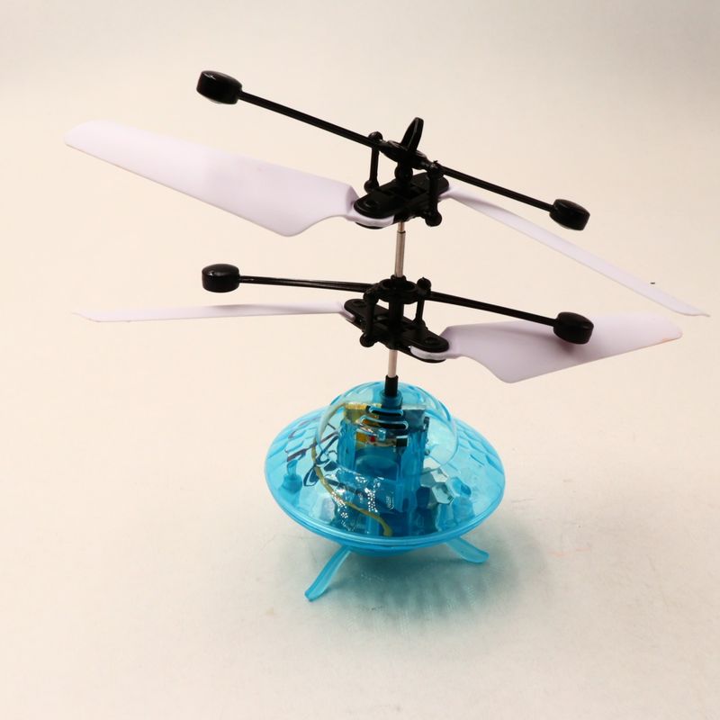 Jucarii, Copii si Bebe - Jucarii si jocuri - Vehicule si jucarii cu telecomanda - Elicoptere, avioane si nave de jucarie - Elicopter mini de jucarie, model ufo, controlabil cu mana, albastru - Infinity.ro