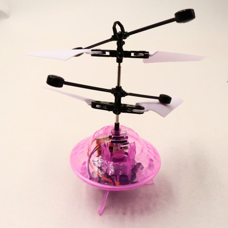 Jucarii, Copii si Bebe - Jucarii si jocuri - Vehicule si jucarii cu telecomanda - Elicoptere, avioane si nave de jucarie - Elicopter mini de jucarie, model ufo, controlabil cu mana, roz - Infinity.ro