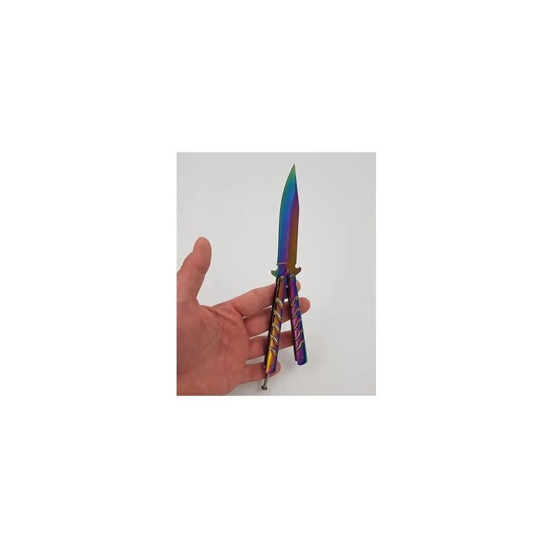Sport si Outdoor - Camping - Cutite, bricege si accesorii - Cutite si bricege - Cutit, Briceag fluture, Butterfly, Balisong  25 cm, fade cameleon - Infinity.ro