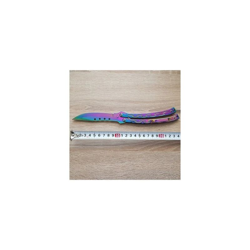 Sport si Outdoor - Camping - Cutite, bricege si accesorii - Cutite si bricege - Cutit, Briceag fluture, Butterfly, Balisong  25 cm, fade curbat - Infinity.ro