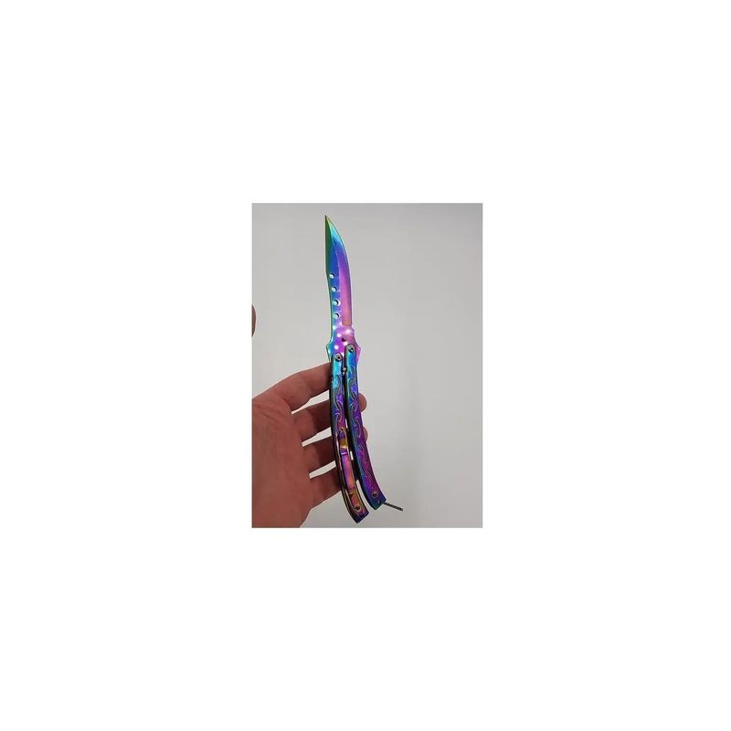 Sport si Outdoor - Camping - Cutite, bricege si accesorii - Cutite si bricege - Cutit, Briceag fluture, Butterfly, Balisong  25 cm, fade curbat - Infinity.ro