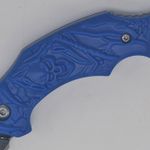 Sport si Outdoor - Camping - Cutite, bricege si accesorii - Cutite si bricege - Cutit talon, model craniu, albastru, 13 cm - Infinity.ro