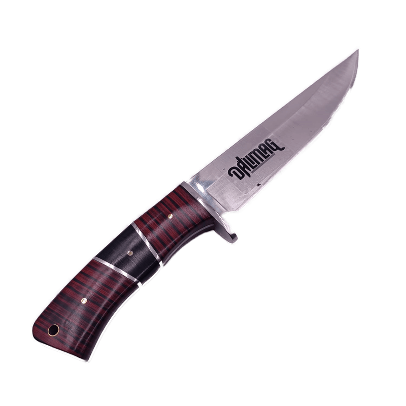 Sport si Outdoor - Camping - Cutite, bricege si accesorii - Cutite si bricege - Cutit Vanatoare cu Maner Curbat, Agatatoare, Husa Material Textil, Otel, 31 cm, Dalimag - Infinity.ro