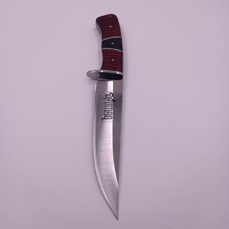 Sport si Outdoor - Camping - Cutite, bricege si accesorii - Cutite si bricege - Cutit Vanatoare cu Maner Curbat, Agatatoare, Husa Material Textil, Otel, 31 cm, Dalimag - Infinity.ro