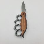 Sport si Outdoor - Camping - Cutite, bricege si accesorii - Cutite si bricege - Cutit Pumnal cu Deschidere Manuala, Prindere Curea, Maner Lemn, Otel, 21 cm - Infinity.ro