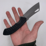 Sport si Outdoor - Camping - Cutite, bricege si accesorii - Cutite si bricege - Cutit Pliabil cu Lama Dreapta, Maner Aderent, Prindere Curea, 20 cm, Negru - Infinity.ro