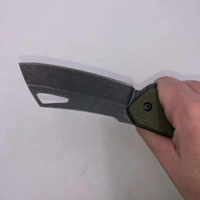 Sport si Outdoor - Camping - Cutite, bricege si accesorii - Cutite si bricege - Cutit Pliabil cu Lama Dreapta, Maner Aderent, Prindere Curea, 20 cm, Verde - Infinity.ro