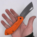 Sport si Outdoor - Camping - Cutite, bricege si accesorii - Cutite si bricege - Cutit Pliabil cu Lama Dreapta, Maner Aderent, Prindere Curea, 20 cm, Portocaliu - Infinity.ro