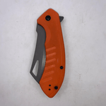 Sport si Outdoor - Camping - Cutite, bricege si accesorii - Cutite si bricege - Cutit Pliabil cu Lama Dreapta, Maner Aderent, Prindere Curea, 20 cm, Portocaliu - Infinity.ro