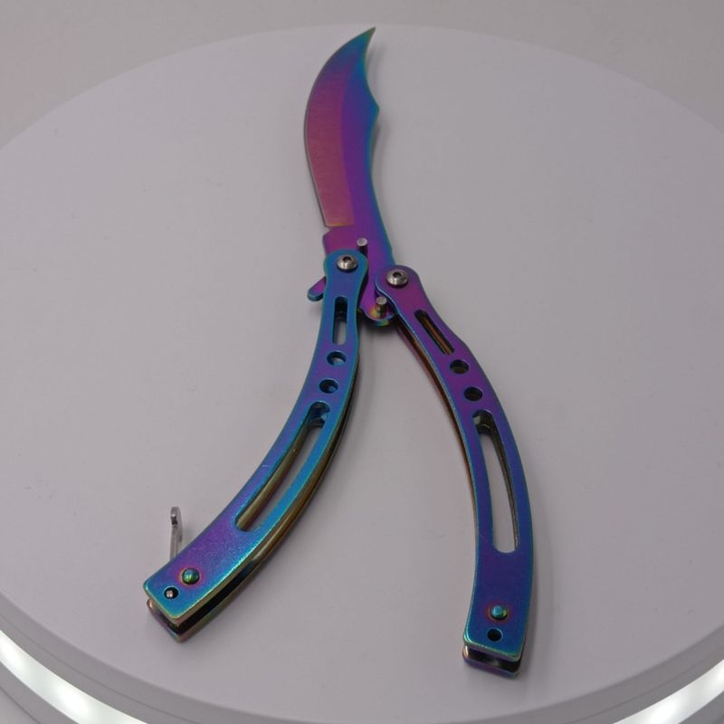 Sport si Outdoor - Camping - Cutite, bricege si accesorii - Cutite si bricege - Cutit fluture, Butterfly, model dinamic, curbat, fade, 23 cm - Infinity.ro