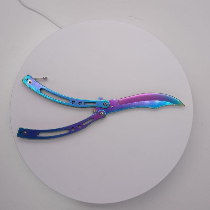 Sport si Outdoor - Camping - Cutite, bricege si accesorii - Cutite si bricege - Cutit fluture, Butterfly, model dinamic, curbat, fade, 23 cm - Infinity.ro